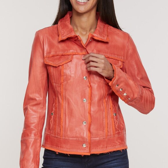 Overland Coraline Washed Lambskin Leather Jacket Large NWT - Picture 5 of 12